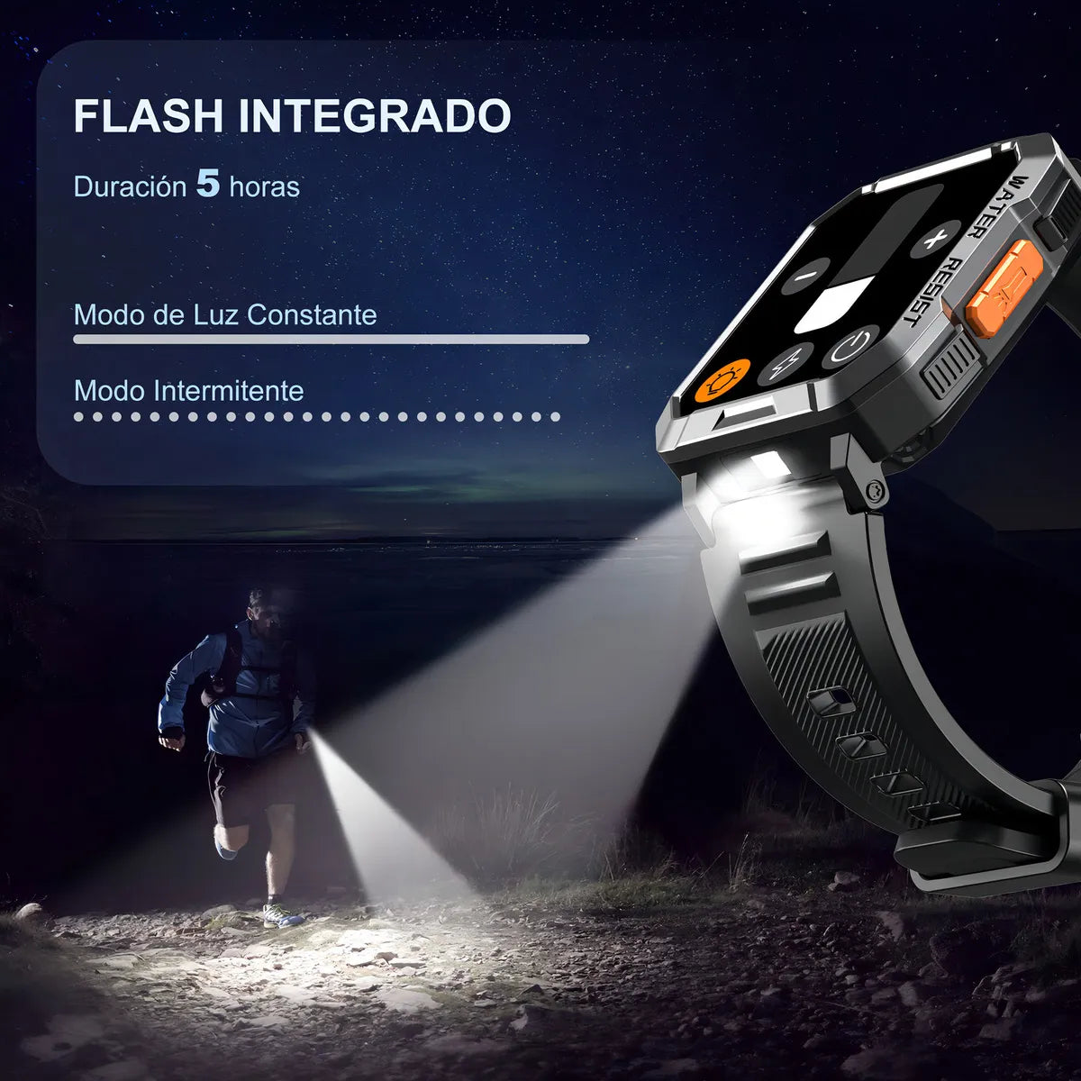 FeipuQu W60 Black Cor Preto Relógio inteligente Smart Watch Lanterna Bluetooth militar masculina